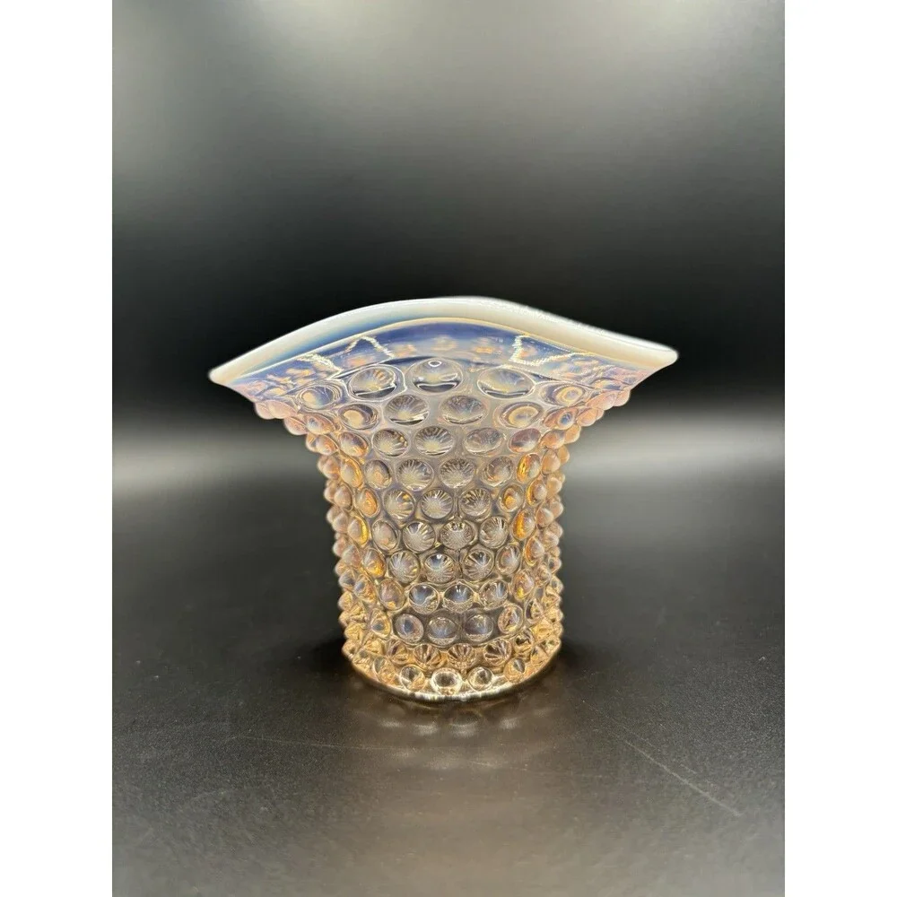 Duncan & Miller Hobnail Pink Opalescent Vase 4 3/8